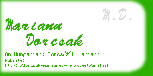 mariann dorcsak business card